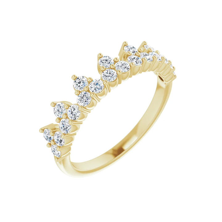 14k Gold Diamond Stackable Crown Ring