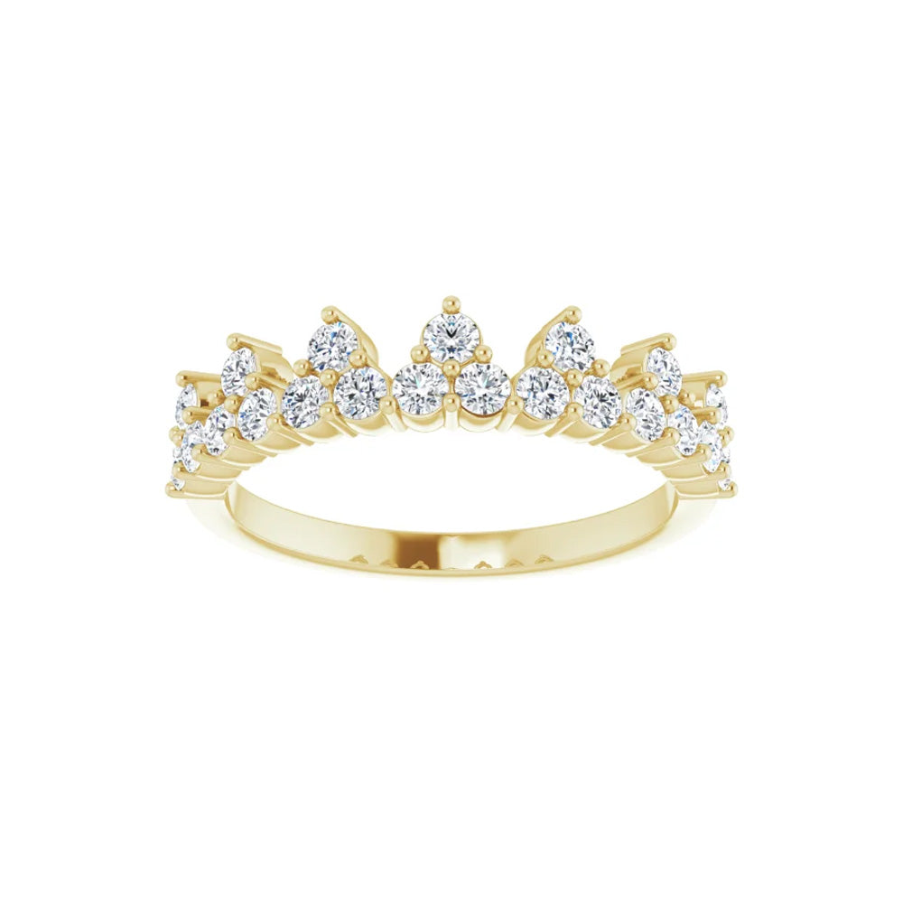 14k Gold Diamond Stackable Crown Ring