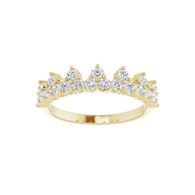 14k Gold Diamond Stackable Crown Ring