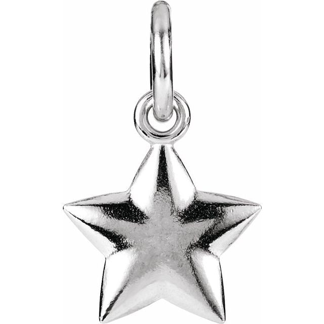 14K Gold Puffed Star Charm