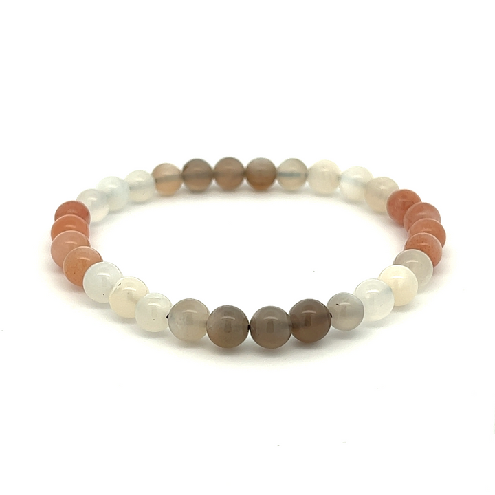 6mm Mixed Moonstone Stacker Bracelet