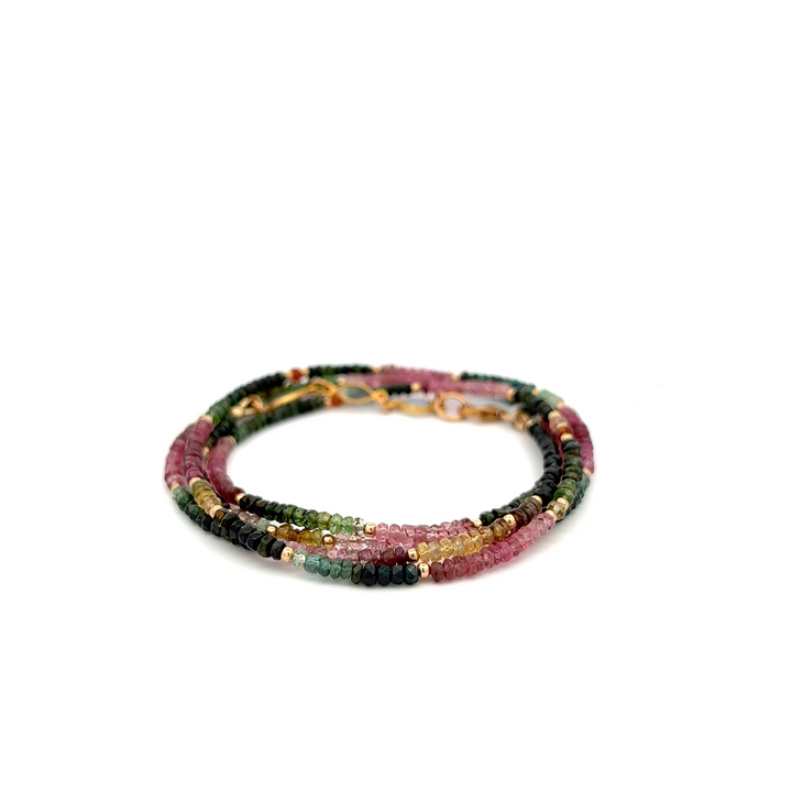 Watermelon Tourmaline 28" Necklace or Bracelet Wrap