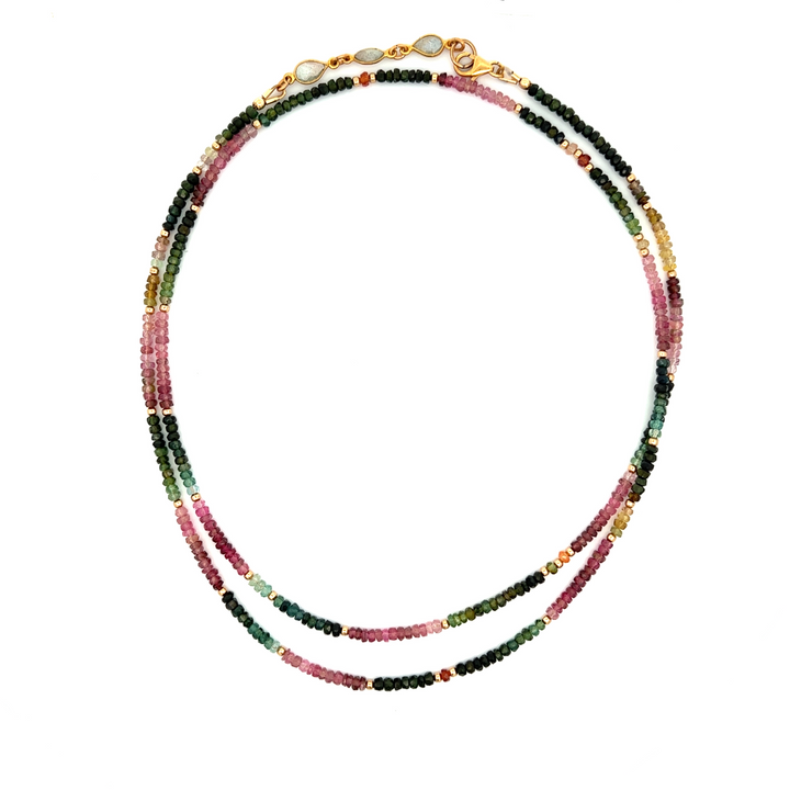 Watermelon Tourmaline 28" Necklace or Bracelet Wrap