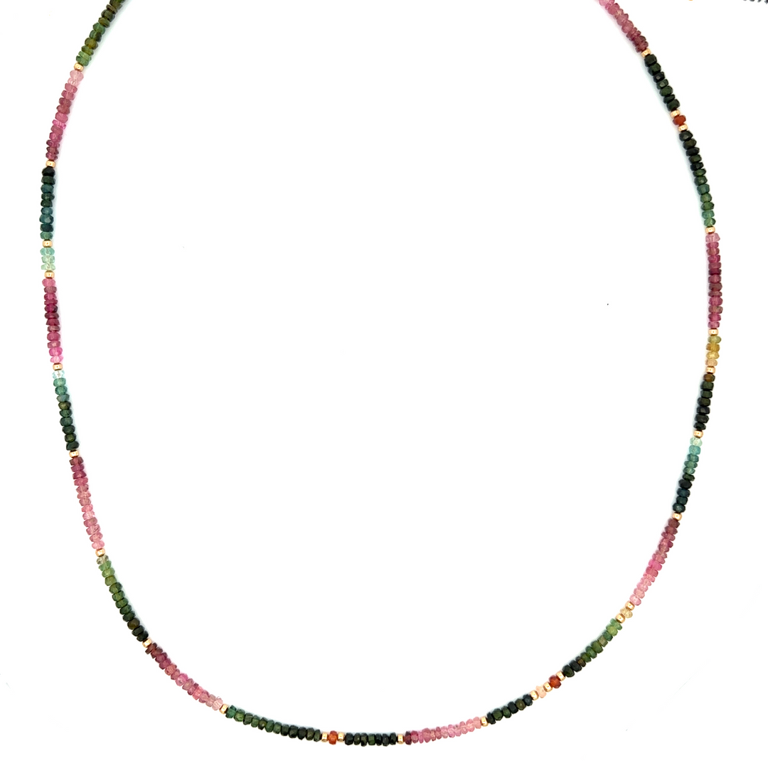 Watermelon Tourmaline 28" Necklace or Bracelet Wrap