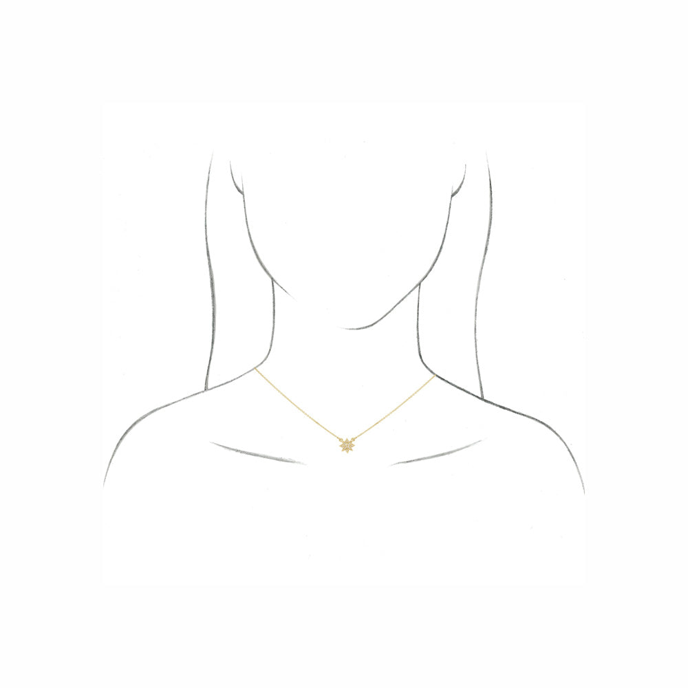 14k Gold Diamond Star Necklace