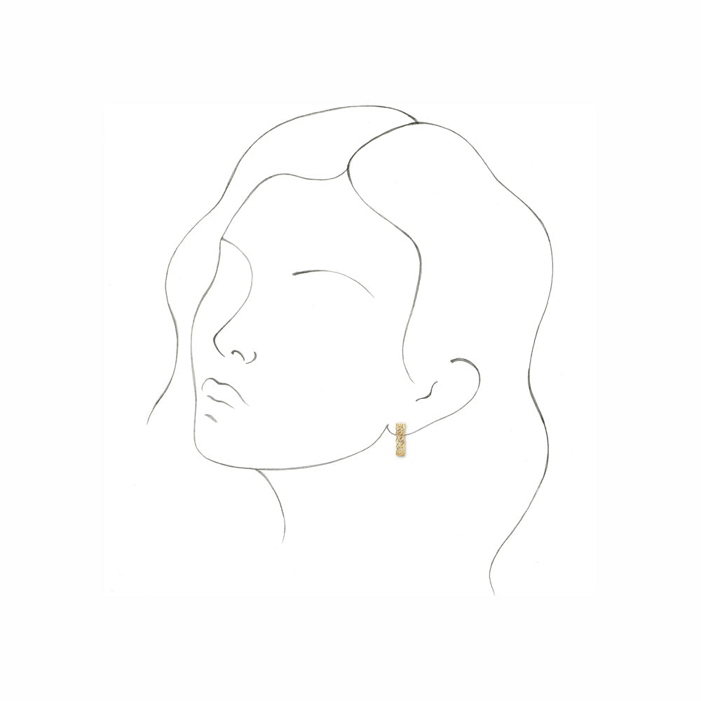 14k Gold 19.6 mm Chain Link Hoop Earrings