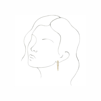 14k Gold Paperclip Flat Link Earrings