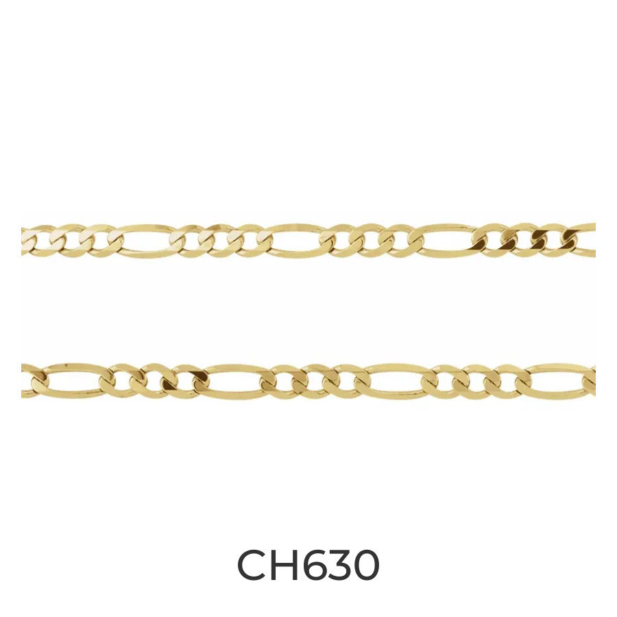 14k Gold 6.5mm Figaro Chain Infinity Bracelet
