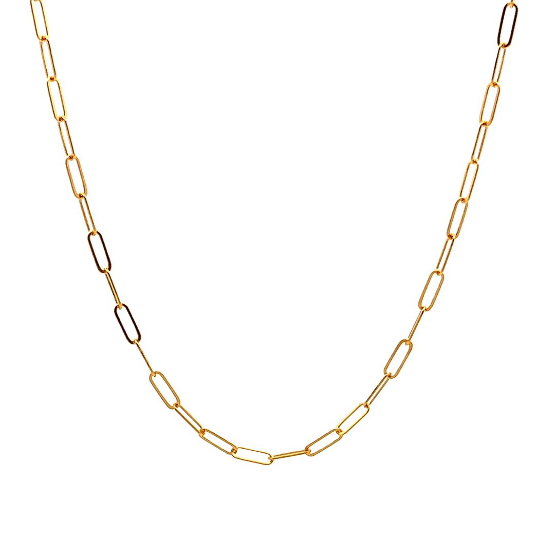 14K Gold Filled, 2mm Flat Paperclip Chain