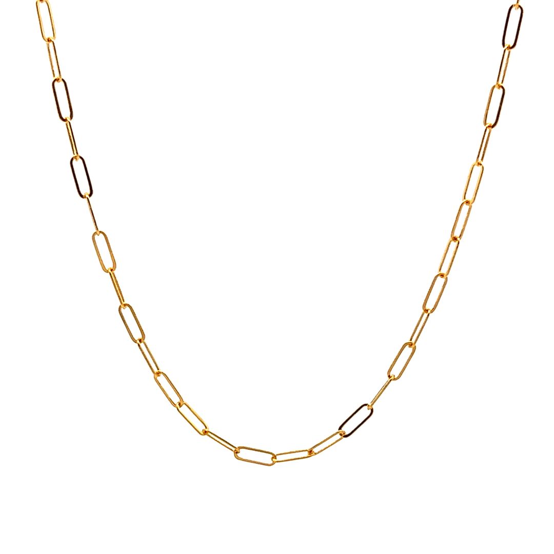 14K Gold Filled, 2mm Flat Paperclip Chain