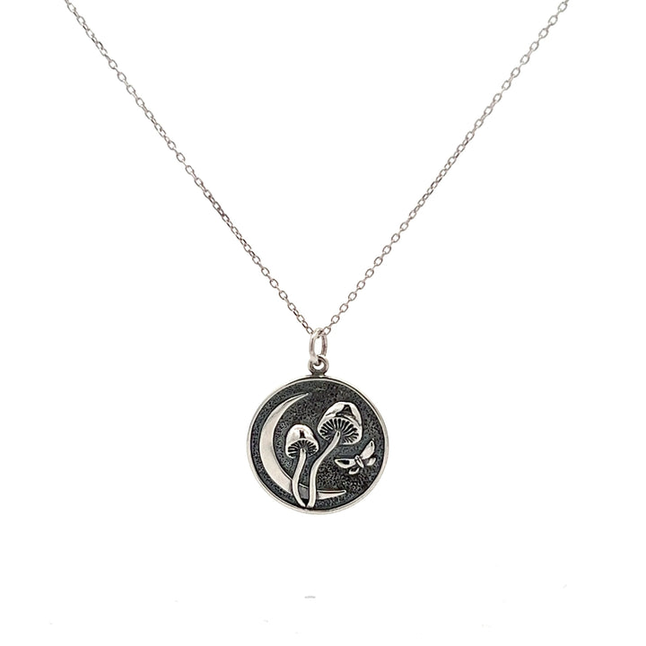 Sterling Silver Fungus Lunae Coin Pendant