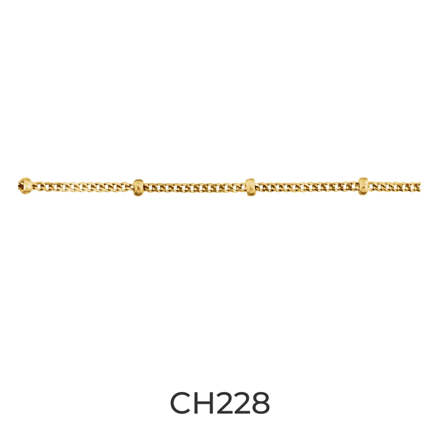14k Gold 1.9mm Beaded Curb Infinity Bracelet
