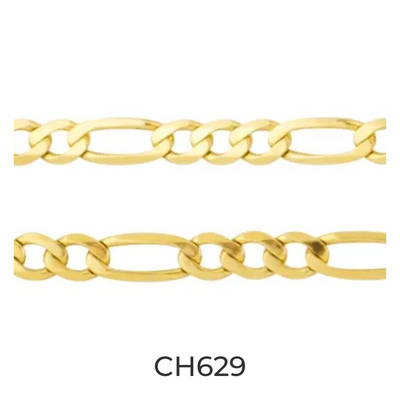 14k Gold 5.5mm Figaro Chain Infinity Bracelet
