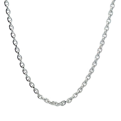Sterling Silver 2.7mm Heavy Cable Chain - Rhodium Plated