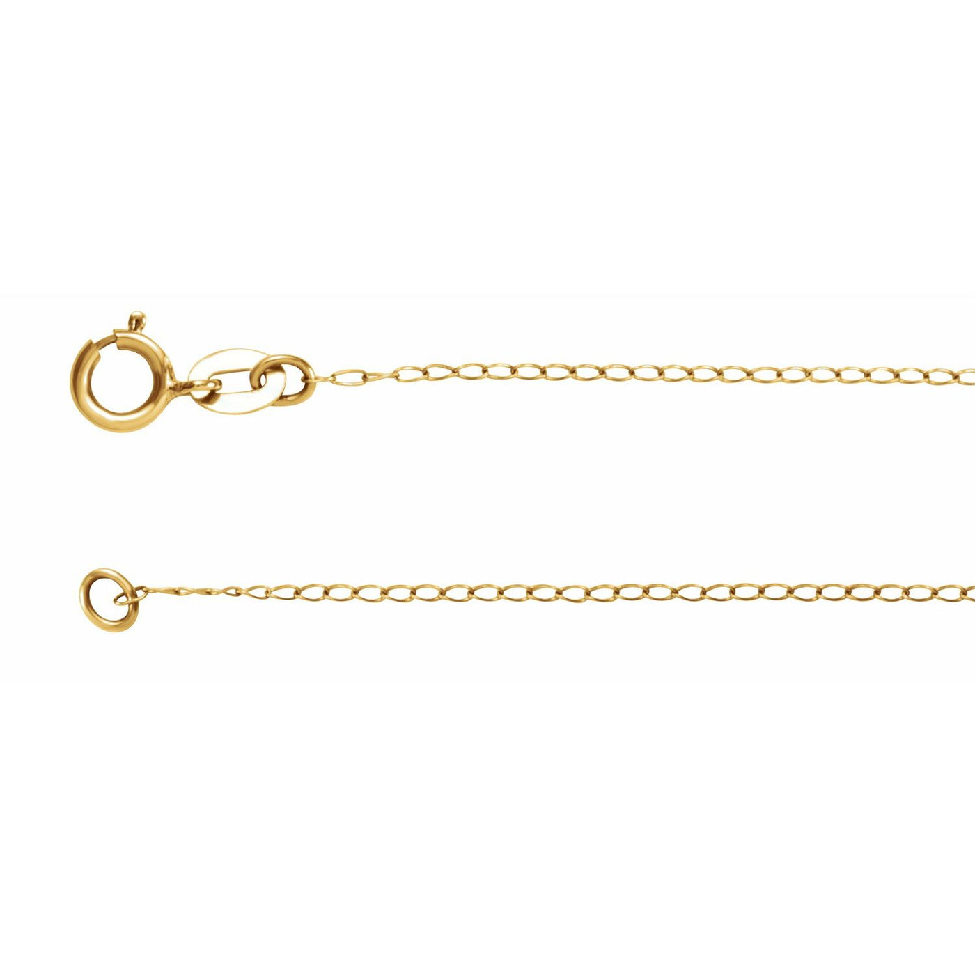 14k Gold 1 mm Solid Baby Curb Chain