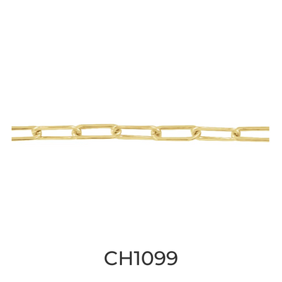 14k Gold 1.95 mm Elongated Flat Link Paperclip Chain - Infinity Bracelet