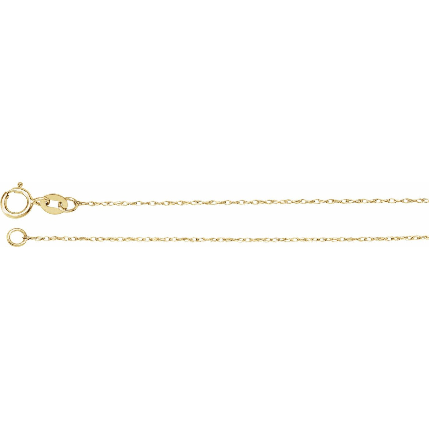 14K Gold .75MM Rope Chain Necklace