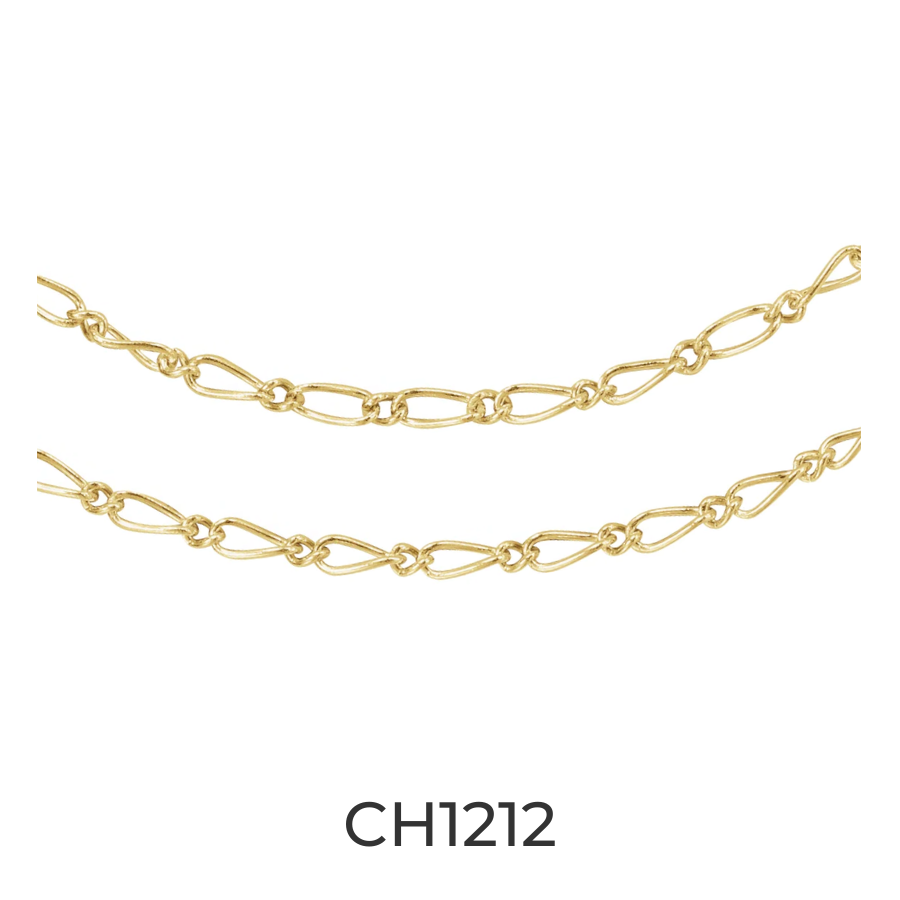 14k Gold 1.5mm Figaro Chain - Infinity Bracelet