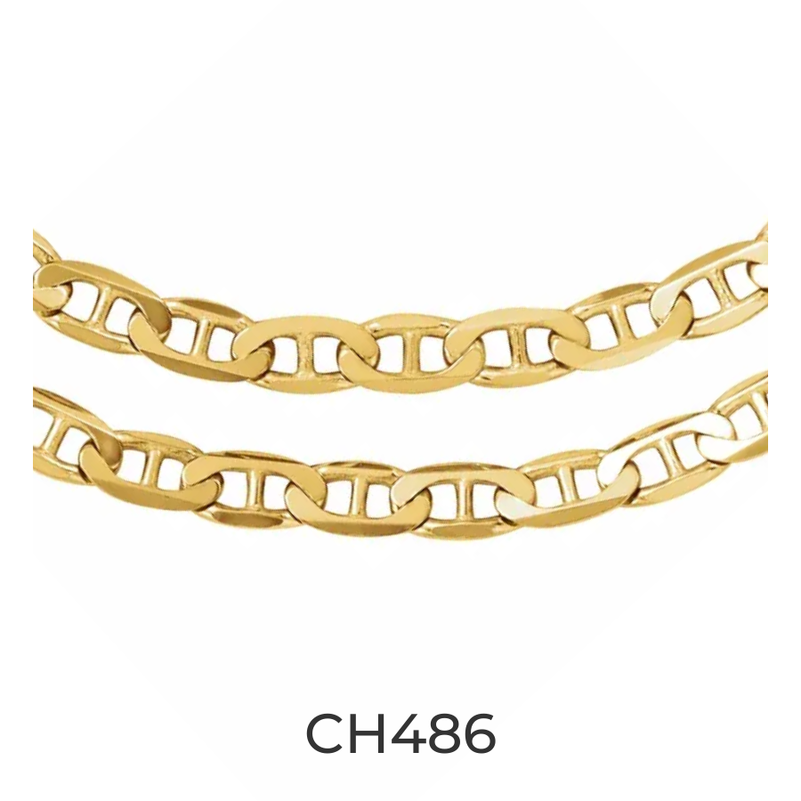 14k Gold 4.5mm Curbed Anchor Chain Infinity Bracelet