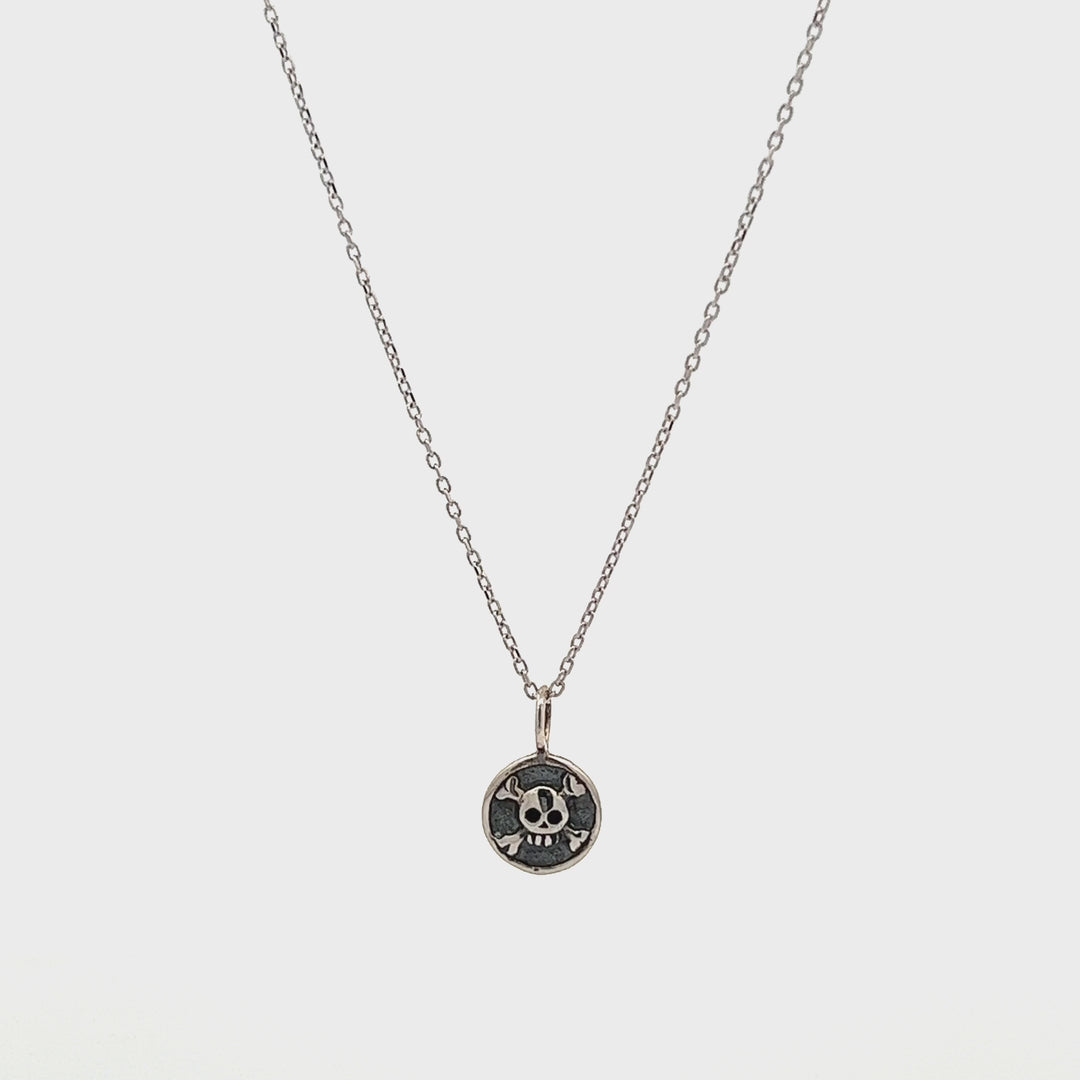 Sterling Silver Skull with Crossbones Charm