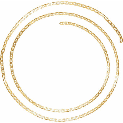 14k Gold 2.25mm Curbed Anchor Chain Infinity Bracelet