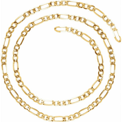 14k Gold 5.5mm Figaro Chain Infinity Bracelet