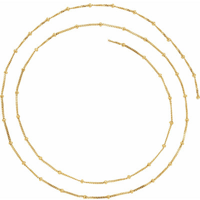14k Gold 1.9mm Beaded Curb Infinity Bracelet