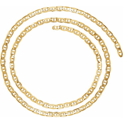 14k Gold 4.5mm Curbed Anchor Chain Infinity Bracelet