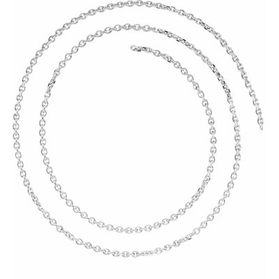 Sterling Silver 1.75mm Diamond-Cut Cable Chain Infinity Bracelet