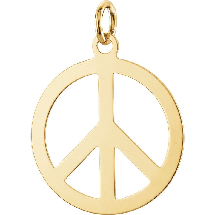 14K Gold Peace Sign Pendant