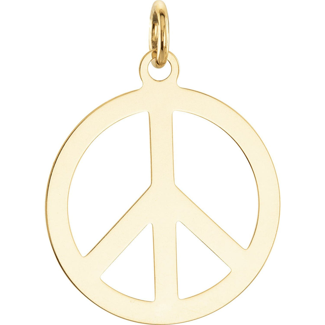 14K Gold Peace Sign Pendant