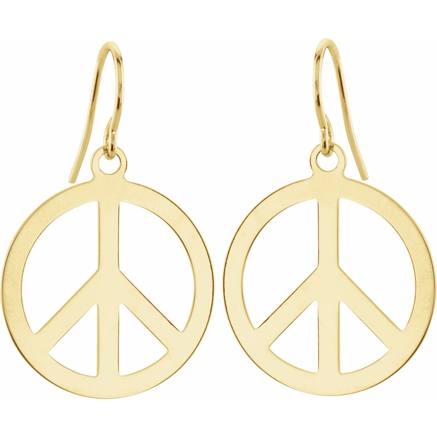 14K Gold Peace Sign Earrings