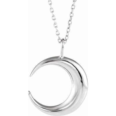 Sterling Silver Crescent Moon Pendant
