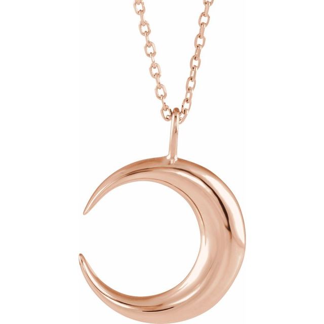 14k Gold Crescent Moon Pendant