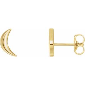 14k Gold Crescent Moon Earrings