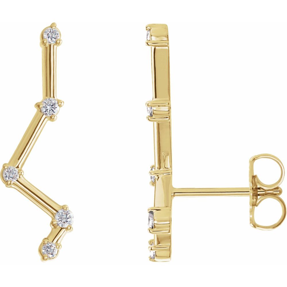 14k Gold 1/10 CTW Diamond Constellation Earring Climbers