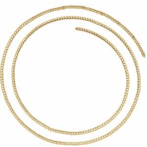 14k Gold 2.25 mm Solid Curb Link Chain - Infinity Bracelet