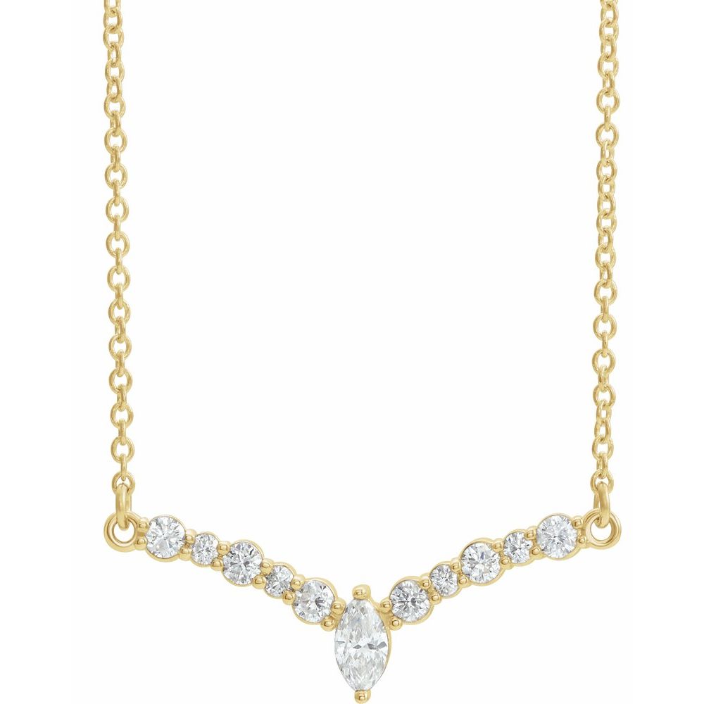 14k Gold Diamond "V" Necklace