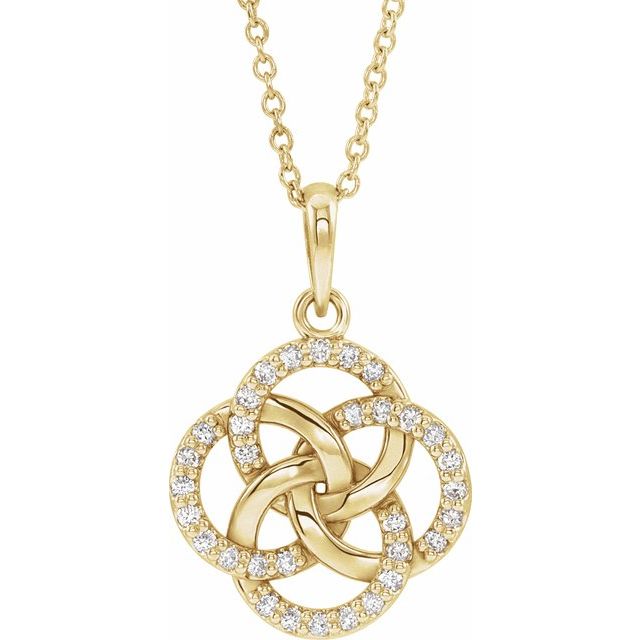 14k Gold Diamond Five-Fold Celtic Pendant