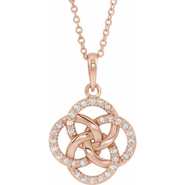 14k Gold Diamond Five-Fold Celtic Pendant