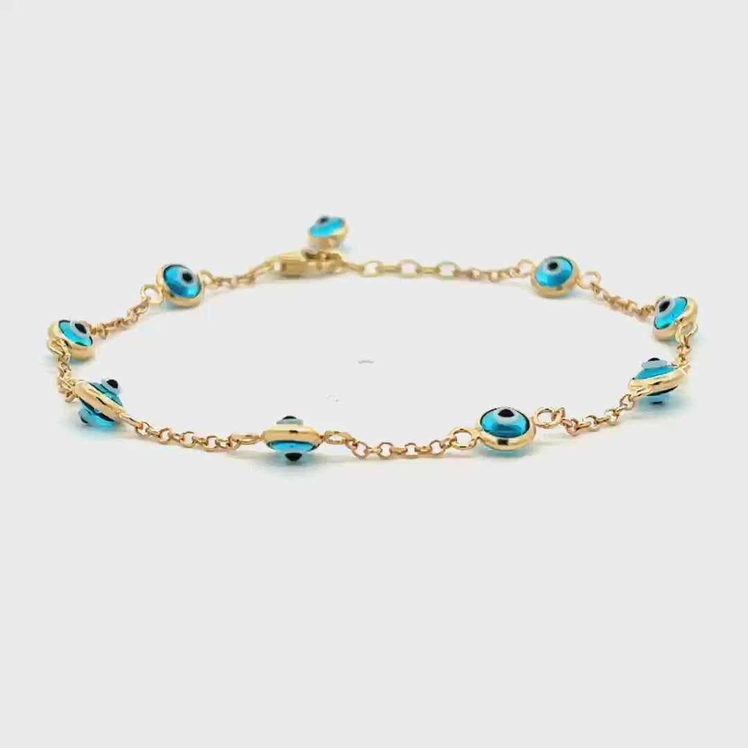 10K Gold Evil Eye Bracelet