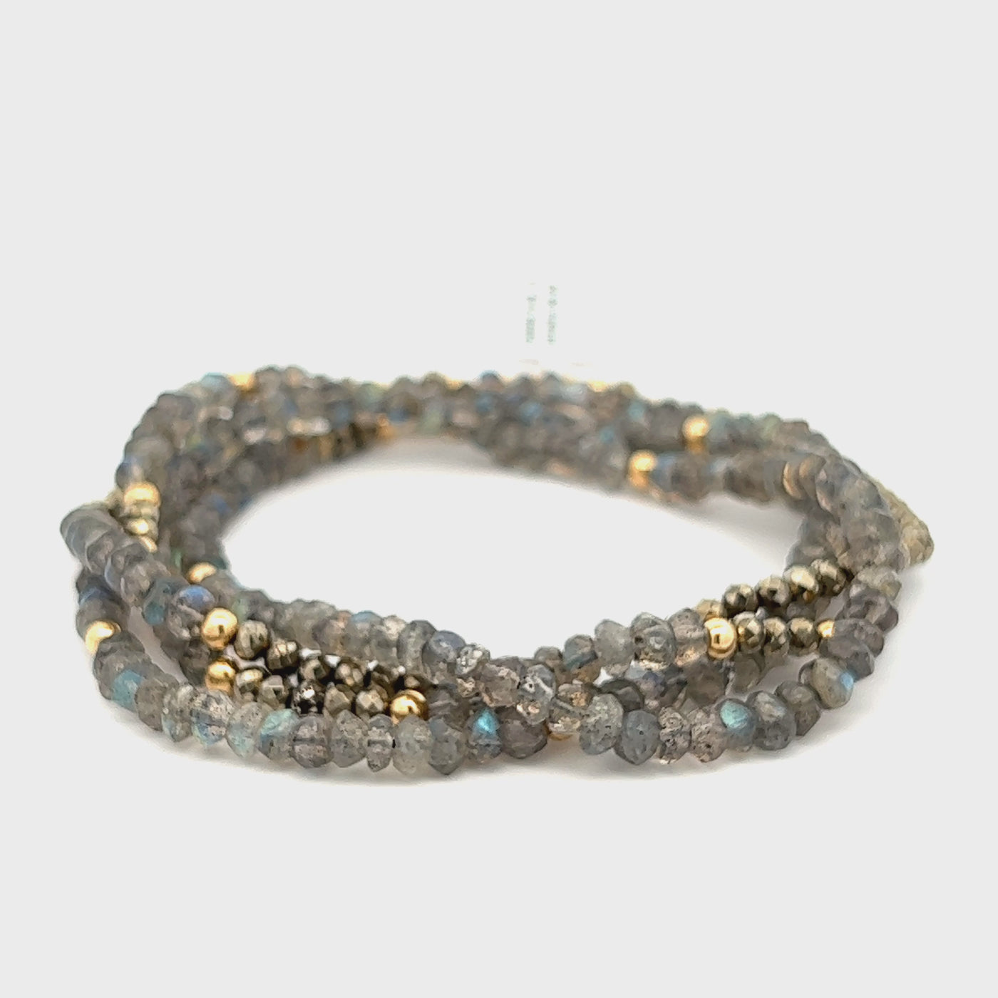 Labradorite & Pyrite Gold Filled 28.25" Necklace or Bracelet Wrap