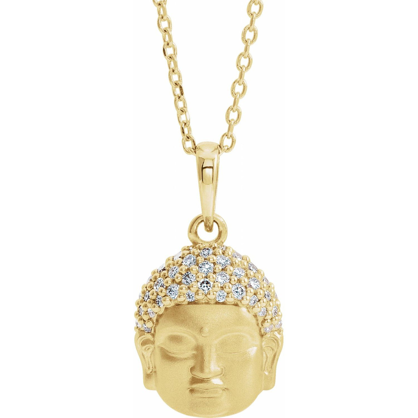 14K Gold 1/6 CTW Diamond Buddha Pendant