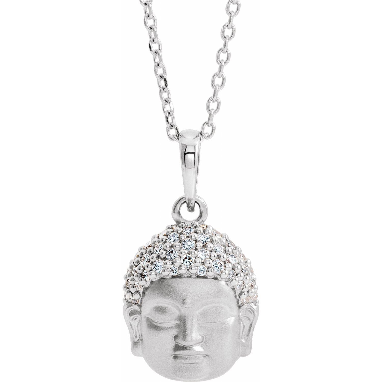 14K Gold 1 6 CTW Diamond Buddha Pendant 14k Yellow 16 18 Adjustable Diamond