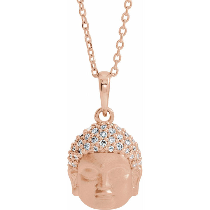 14K Gold 1/6 CTW Diamond Buddha Pendant