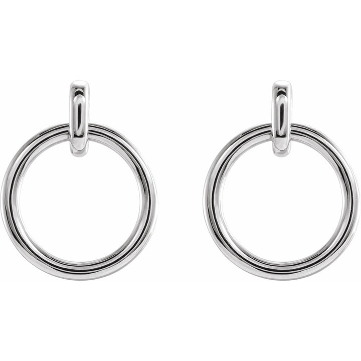 Sterling Silver Circle Dangle Earrings