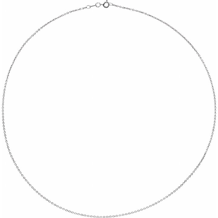 Sterling Silver 1mm Diamond-Cut Cable Chain Necklace