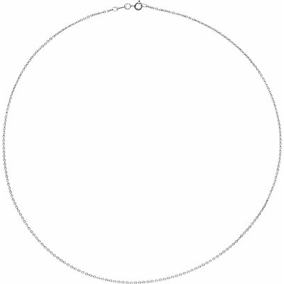 Sterling Silver 1mm Diamond-Cut Cable Chain Necklace