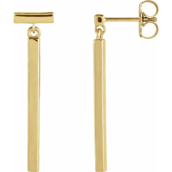 Solid Gold Articulated Bar Earrings