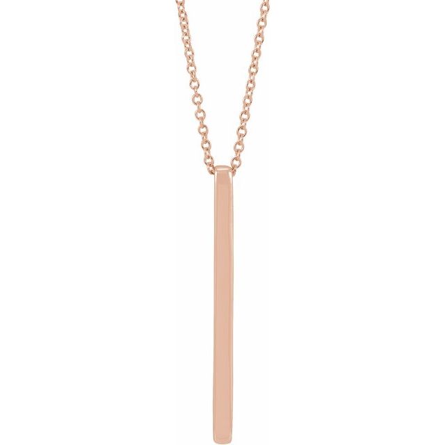 14k Gold Engravable Bar Pendant